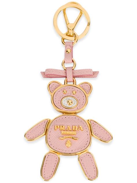 prada leather teddy bear keychain|prada leather keychain.